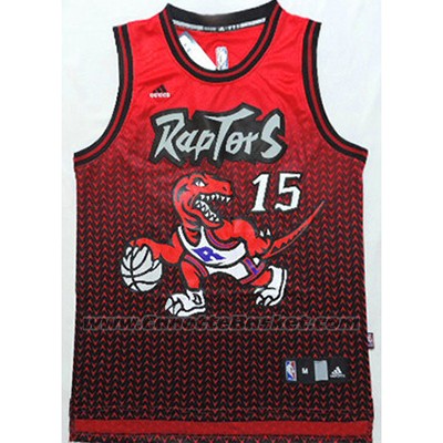 Maglia Risuonare Moda Toronto Raptors Vince Carter #15 Rosso